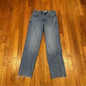 Garage 01/25 Women’s Droit Vintage Straight Jeans Denim Raw Hem‎